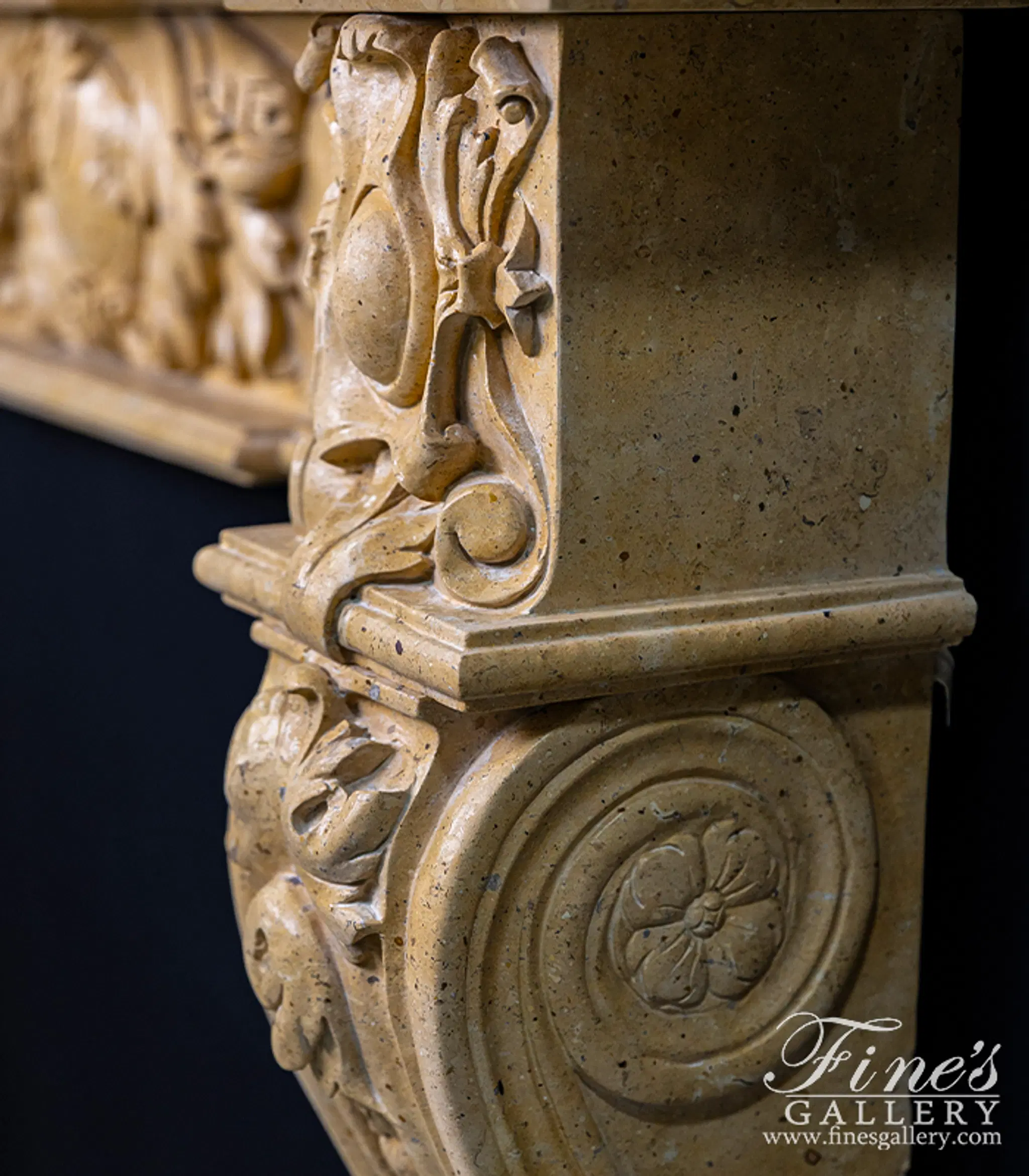 Marble Fireplaces - Italian Style Miele Verona Fireplace Mantel
